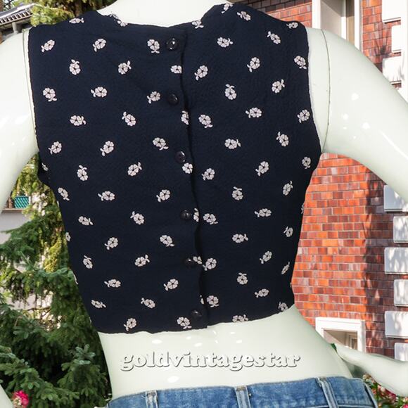 Vintage Ripe Clothing Blue USA Made Cropped Crop Top 3XS - Picture 5 of 10